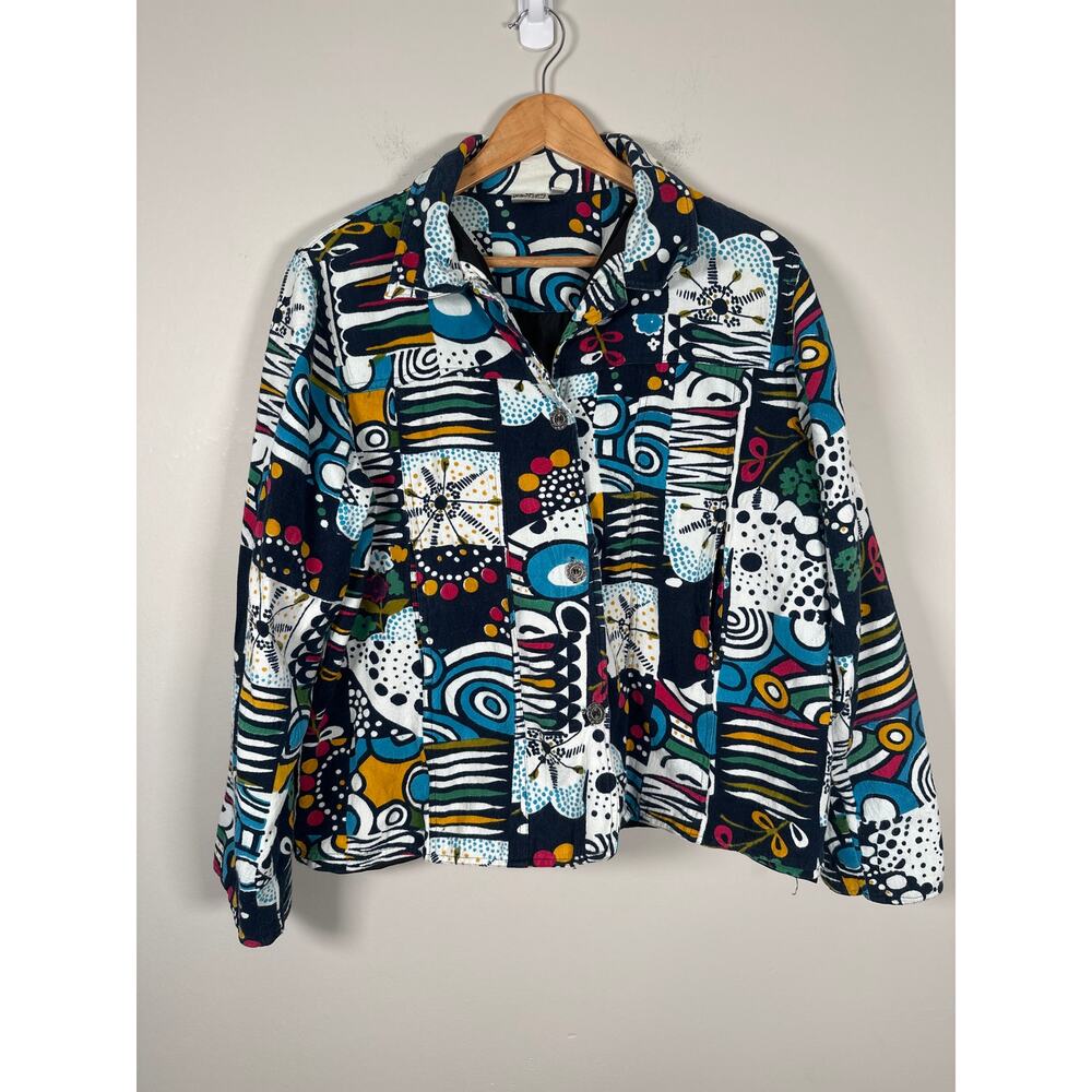 Parsley & Sage Button Down Jacket Size XL Art to Wear Artsy Long Sleeve Indie